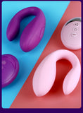 Wireless Vibrator USB Rechargeable - Dildo G Spot U Silicone Stimulator Double Vibrator